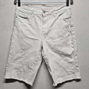 Levi Strauss & Co Shorts Women's Size 4/30 White Fringed Bermuda Cut-Offs